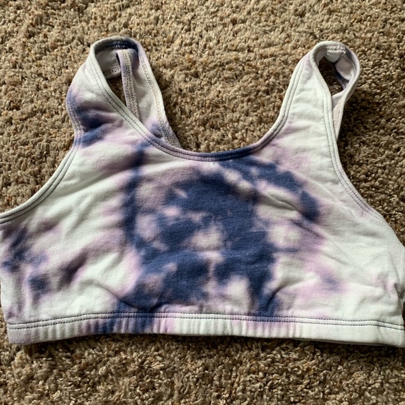 NWT reverse tie dye blue and white sports bra - Picture 3 of 15
